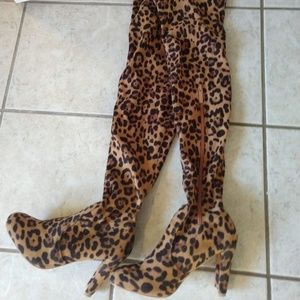 Leopard Thigh High Boots